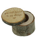 Rustic Wedding Engagement Ring Box Bearer Custom Wooden Ring Holder Case Gift FT