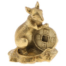 Chinese Fengshui Decor Money Lucky Wealth Brass Zodiac Animal Rat Statue