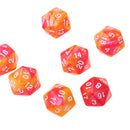 10pcs/set 20 Sided D20 Dice for TRPG Game   Orange Red