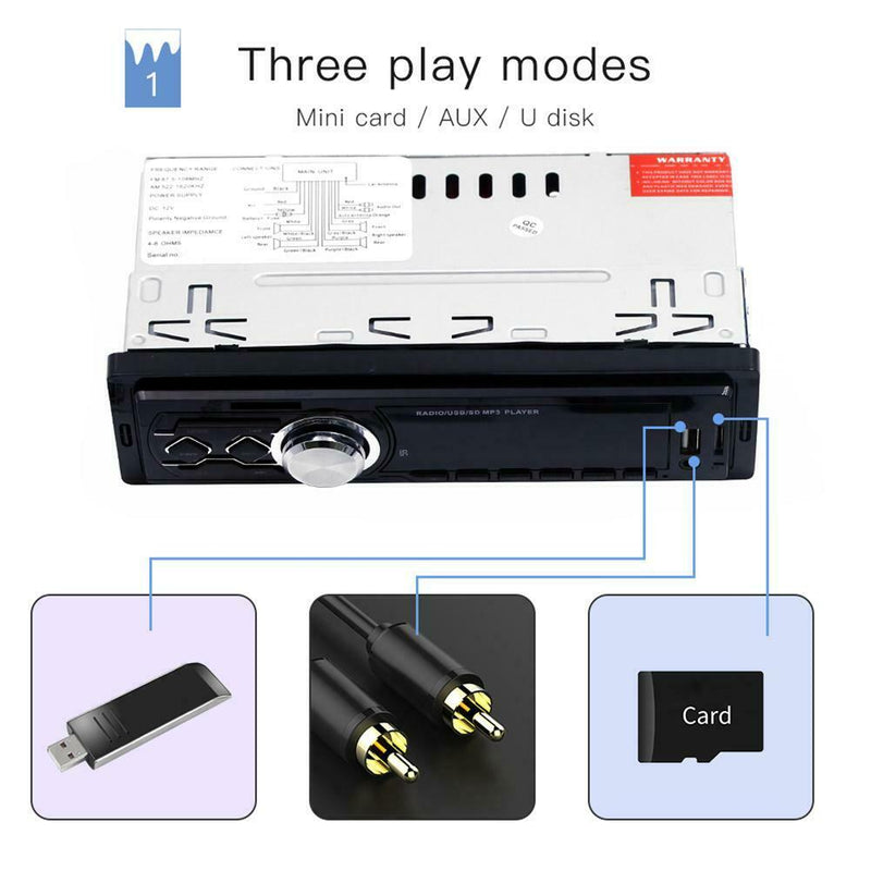 1788E 12V Universal Car FM Radio Stereo MP3 Music Player AUX TF Card U Disk