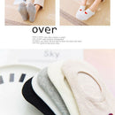 Leisure Minimalist Shallow Mouth Solid Color Short Sock Love Pattern Breath