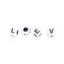 100pcs 6mm white cube alphabet single letter beads Craft DIY A - Z Mixed LJ
