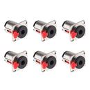 6 Pieces 1/4 inch Jacks 6.35mm Microphone Mono TS Socket Female Connector Panel