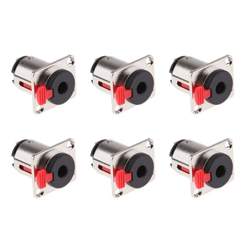 6 Pieces 1/4 inch Jacks 6.35mm Microphone Mono TS Socket Female Connector Panel