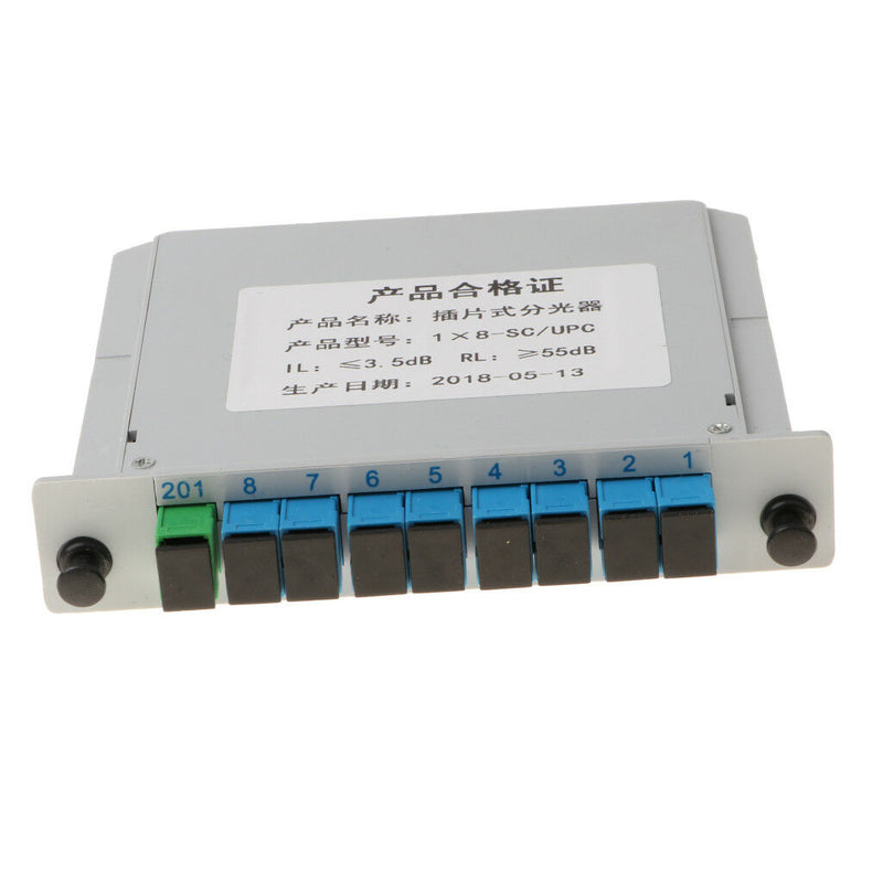 1 to 8 SC-UPC Connector Inserted PLC Fiber Optic Optical Splitter Module