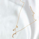 Fashion Romantic Moon Star Pendant Alloy Clavicle Necklace Women Jewelry