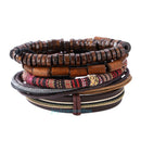 Man European Hot Retro Multilevel Cowhide Handmade Woven Bracelet Jewelry