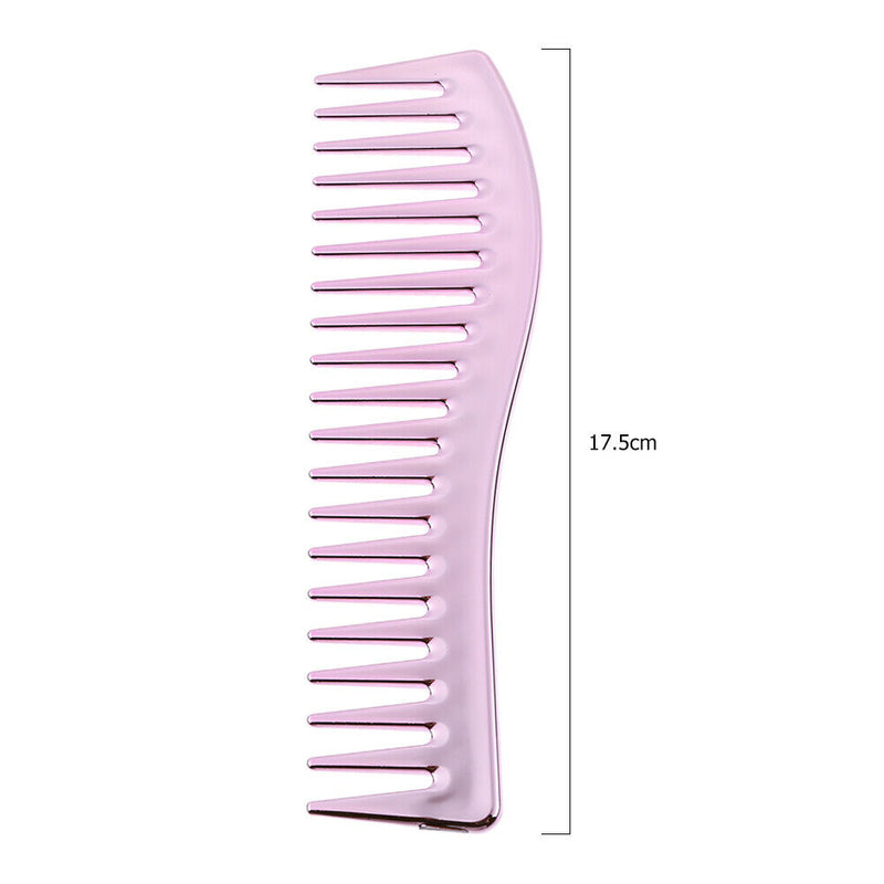 Electroplating Hairdressing Comb Hair Brush Large Wide Tooth Combs (Pink) A