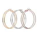 3 Pairs Women Thin Round Large Hanging Loop Earrings (A) K6D2