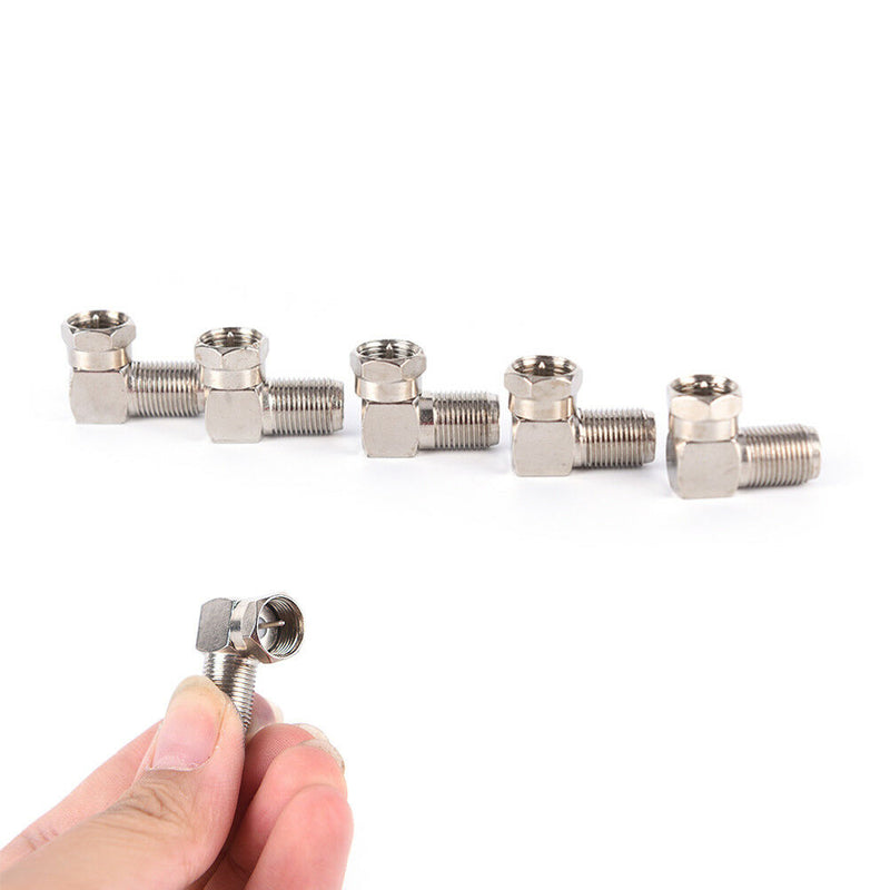 5X Right Angle 90 Degree Coaxial Connector F Male To F Female Adapter RG6 RG5 LJ