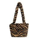 Plush Shoulder Bag Women Winter Fashion Animal Pattern Handbags (Yellow)