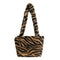 Plush Shoulder Bag Women Winter Fashion Animal Pattern Handbags (Yellow)