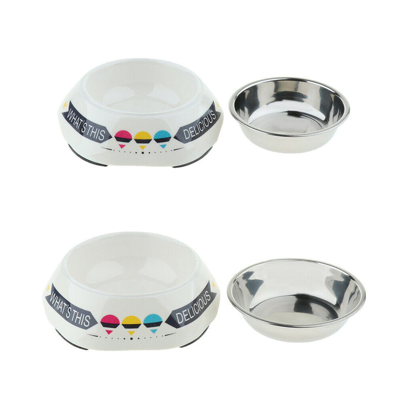 Pet Dog Feeder Cat Feeding Bowl Food Container Stainless Steel Bowl 180ml