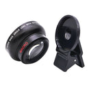2 In 1 Phone Wide Angle Macro Close-up Lens Clip on Cellphone 37mm Universal
