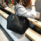 4pcs/set Solid Color Totes Women Leather Shoulder Card Bags Clutch (Black)