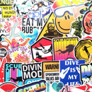 60X Graffiti Stickers For Car Boat Fins Outdoor Diving Plank Oxygen Cylinder PVC