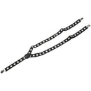 Y-Shape Five Pointed Star Print Adjustable Suspenders Belt Black