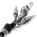 Alloy Leather Pendant Necklace Dragon Claw Gothic Adjustable 16 ~ 26 Inch C