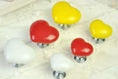 Heart Shaped Ceramic Door Drawer Bin Handle Pull Knob Hardware White 50mm L