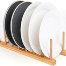 4 Pack Bamboo Wooden Dish Rack Plate Rack Stand Pot Lid Holder Kitchen Cabi