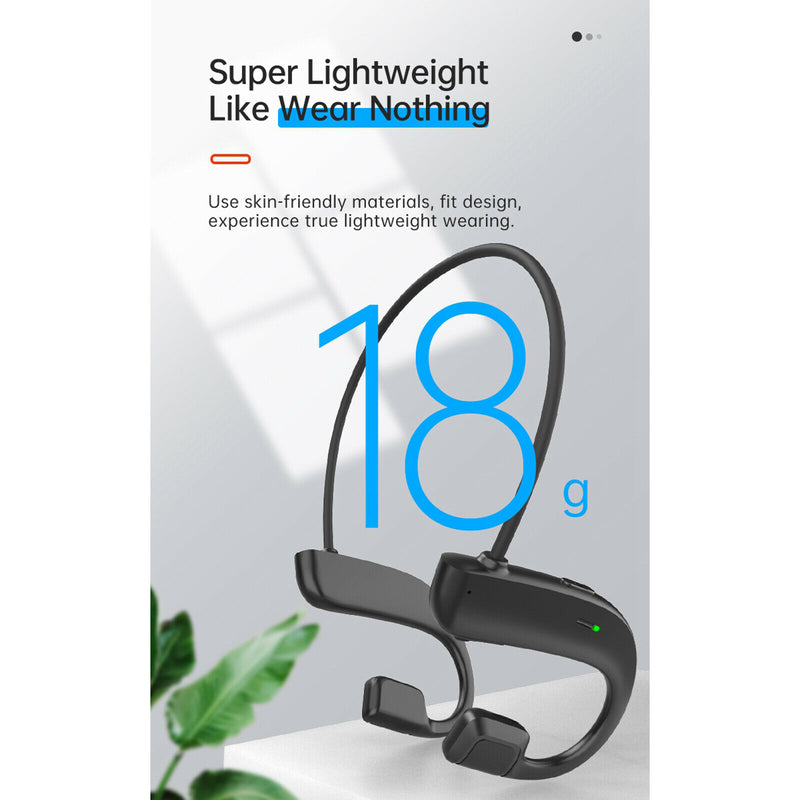Bone Conduction Wireless  5.0 Headset Stereo Headphone Earphone