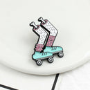 New Unisex Cartoon Skate Foot Shape Enamel Brooch Pin Collar Shirt Badge