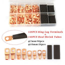 260 PCS Ring Lug Terminal Mixed Shrink Tubing Sets,120PCS Terminals + 140PC D2N4
