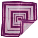 Purple Hem White Stripe Print Polyester Neck Scarf Kerchief for Women F3I4