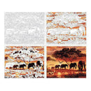 DIY Digital Painting Digital Oil Painting Frameless Sunset Elephant Animal U9Y9
