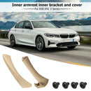 2pcs Right Side Inner Front Door Panel Pull Trim+Cover for  E90 E91 (Beige)