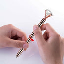 1X(5 Pcs Big Crystal Diamond Ballpoint Pen,Metal Ballpoint Pen Office Suppl