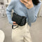 Fashion Lattice Pattern Women Handbag Chain Shoulder Underarm Bag (Black)