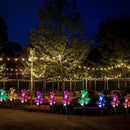 Outdoor Solar Garden Stake Lights 3 Pack With 12 Lily Flowers,Solar Flower