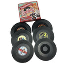 Creative 6pcs Cup Mat Pad Record Anti-skid Coasters Placemat Dia10.5cm Black