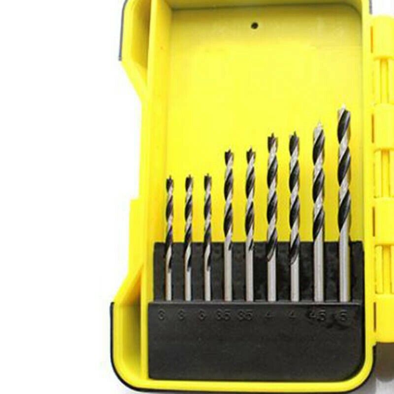 15Pcs/Set 3-10Mm Diam Twist Drill Bit Woodworking Drill Three-Pointed Drill X1S1