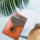 Thumb Finger Piano African Sanza Mbira 17-Key Mahogany Wood Kalimba for Beginner