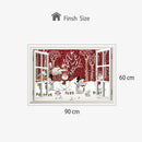 1PC Snowman Wall Stickers Fashion Santa Claus Window Room Sofa DecorationSEAU