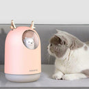 300ml Bear LED Ultrasonic USB Air Humidifier Essential Oil Diffuser (Pink)