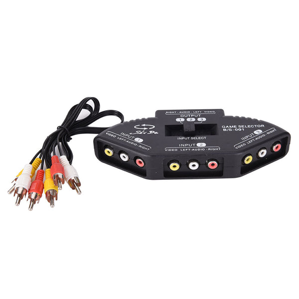 3-Way Audio Video AV RCA Switch Selector Box Composite Splitter with 3-RCA SP