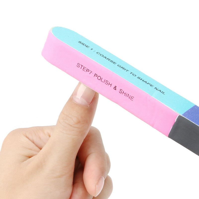 5pcs Article Nail File Of The Six Sides Frosted Professional Manicure Tools