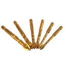 6Pcs 1/4 Inch Hex Shank Twist Glass Bits Titanium Ceramic Drilling Drill Se
