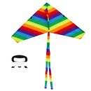 New 40M Huge Rainbow Triangle Kites w/String Kits Windsock Kids Outdoor Game