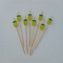 100pcs Fruit Toothpicks Bamboo Cocktail Picks for Bar Wedding Barbecue Party