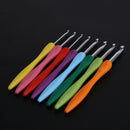Soft Handle 8pcs Colorful Aluminium Crochet Hooks Knitting Needls Set