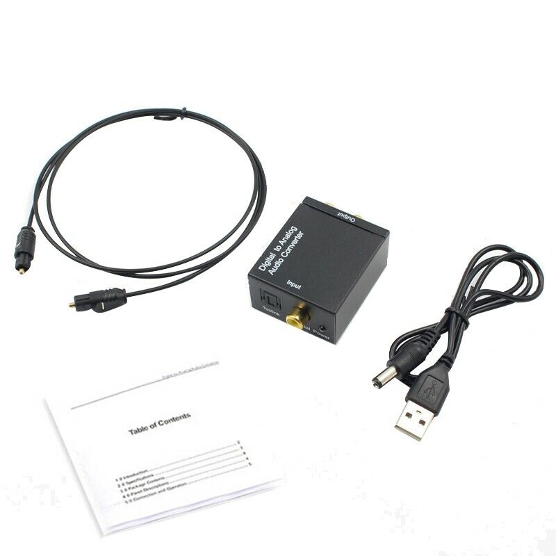 Optical Coaxial Toslink Digital to Analog Audio Converter Adapter RCA L/R 3 E5F9