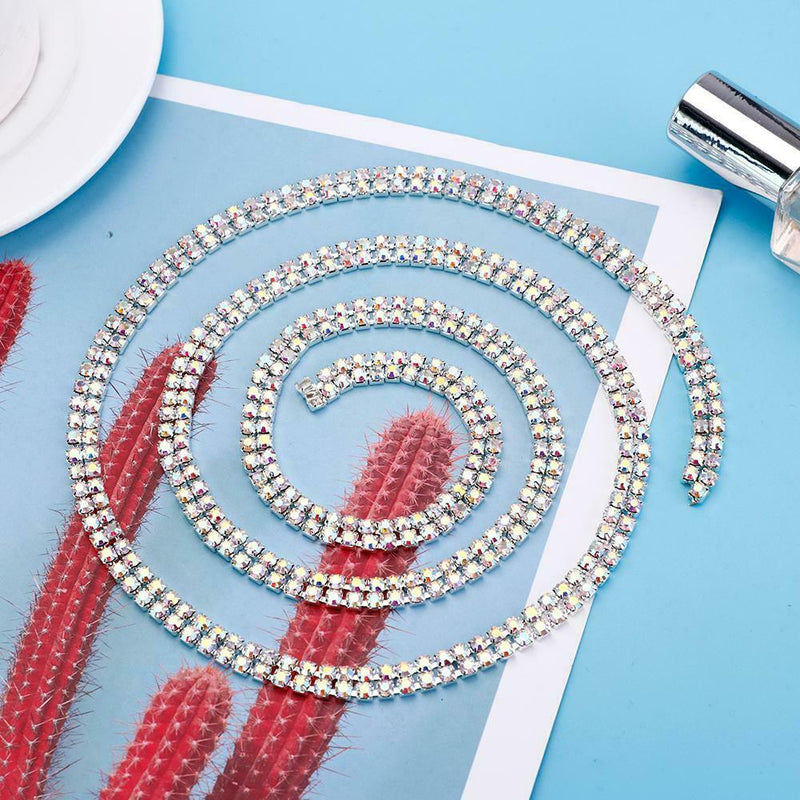 1 Yard Double Row Sparkle Rhinestones Chain DIY Mobile Phone Shell Stickers