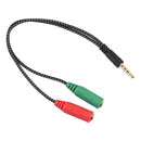3.5mm Male to 2 Female Jack Audio Mic Headset Splitter Cable Adapter Convertor E