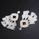 Geometric Tassel Drop Dangle Earrings For Women Jewelry Wooden Bohemian Wed