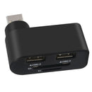 2 Port USB 2.0 Mini Rotate 360 Splitter Adapter Hub For PC Notebook