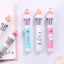 Multi-color 10In1 Cute Pig Ballpoint Pen Press School Office Supplies Stationery